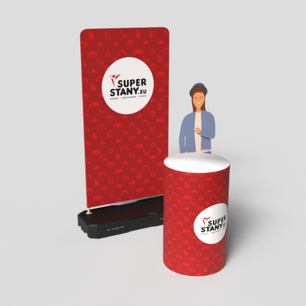 Výstavní stánek Outdoor, textilní rollup, promo stůl, vlastní potisk - POINT