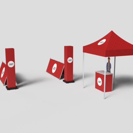 Výstavní stánek SET Outdoor, párty stan 2x2m, totemy, promo stůl, reklamní rámy - GOGO - Obrázek 3