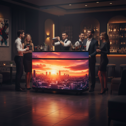 Digitální pult a recepce – LED SCREEN BAR s integrovanou obrazovkou - Obrázek 12